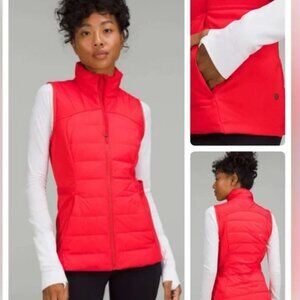 Lululemon Down for It All Vest Carnation red size 8 NWOT